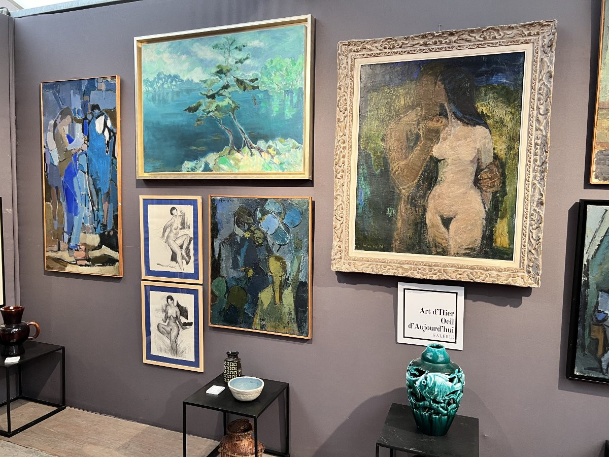 Woman In Blue - Oil On Canvas - Modern Art - 1950s/60s-photo-1