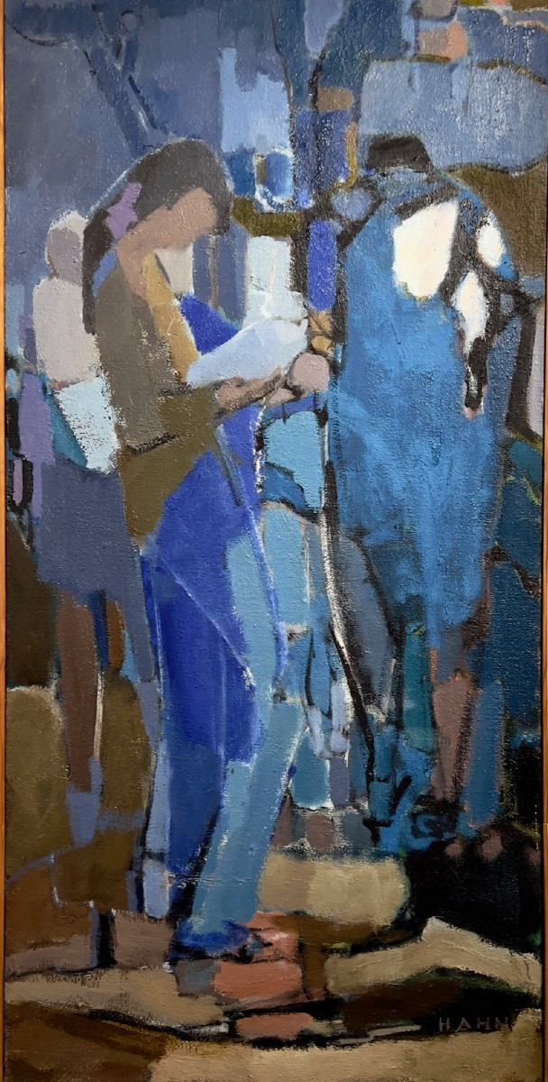 Woman In Blue - Oil On Canvas - Modern Art - 1950s/60s