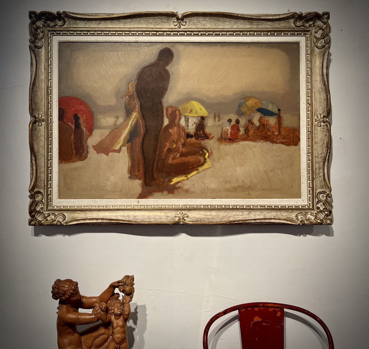 LA PLAGE - HUILE SUR TOILE - HENRI-ANDRE-MARTIN-XXème-photo-4