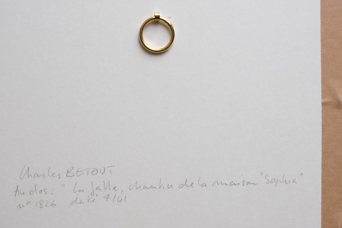 Dessin - Charles BETOUT - La Jatte, chantier de la maison  "Sophia" 1941.-photo-3