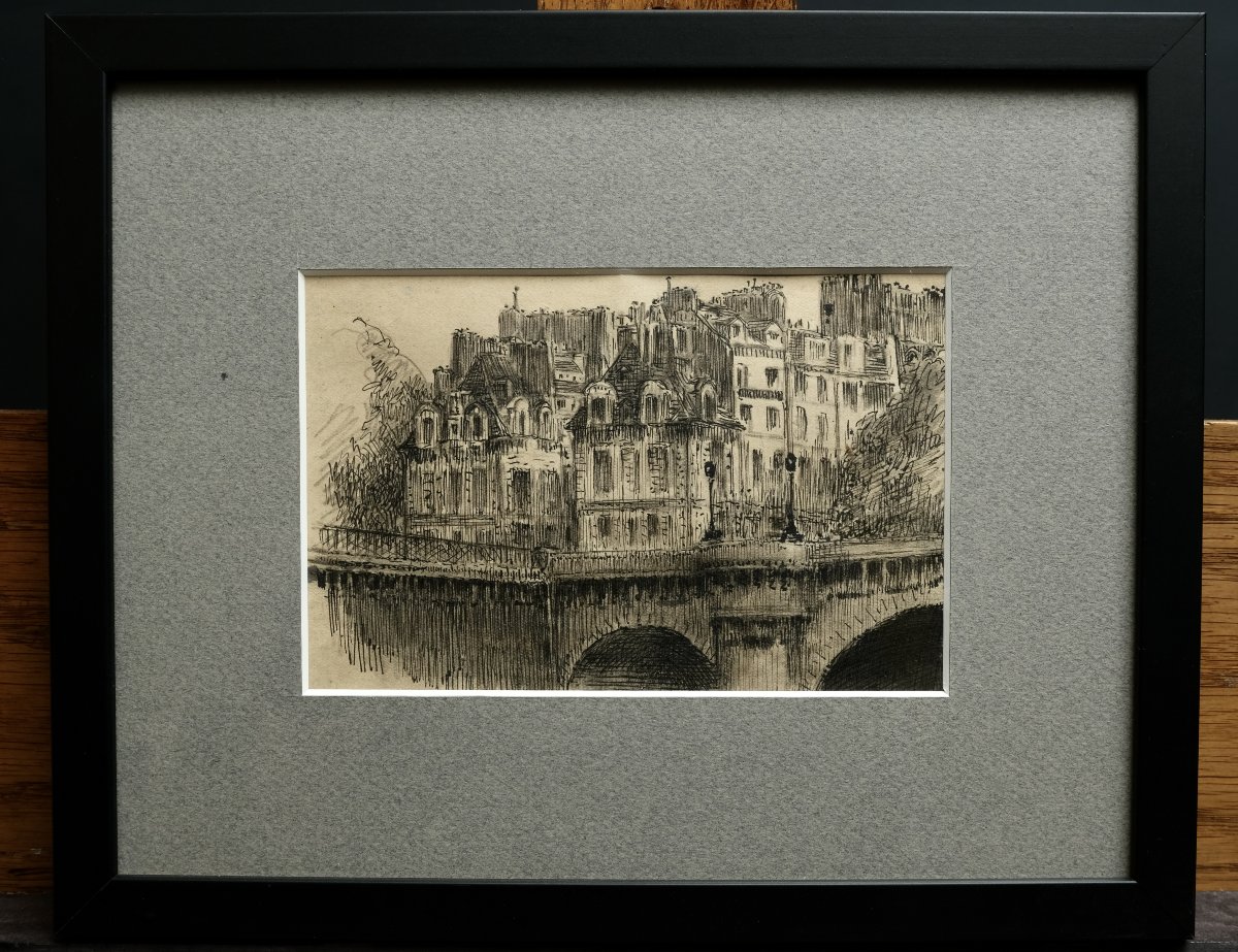 Charles Bétout – Drawing - Place Dauphine And Pont-neuf, Paris, 1942.-photo-2