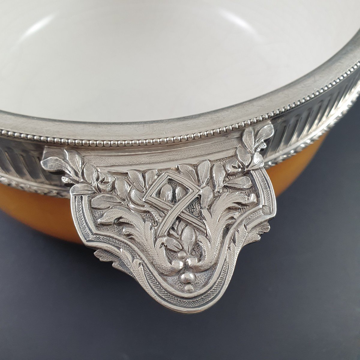Vegetable Dish In Terracotta And Sterling Silver-photo-4