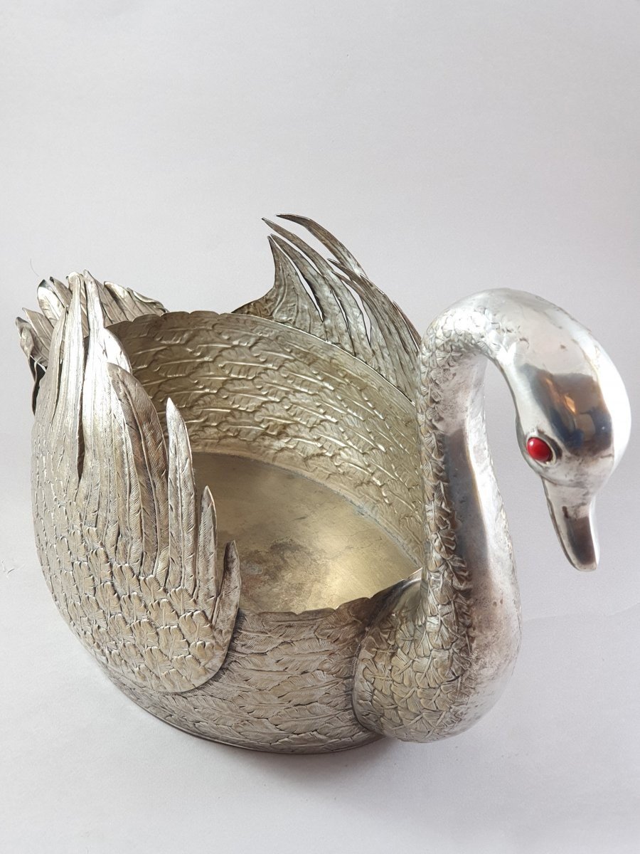 Planter / Bottle Cooler In Silver Plate-photo-1