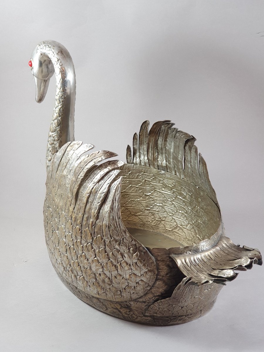 Planter / Bottle Cooler In Silver Plate-photo-2