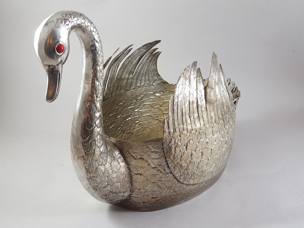 Planter / Bottle Cooler In Silver Plate-photo-6