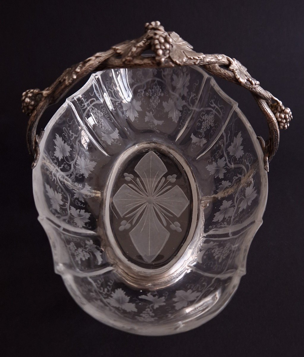 Pair Of Crystal And Sterling Silver Cups-photo-2