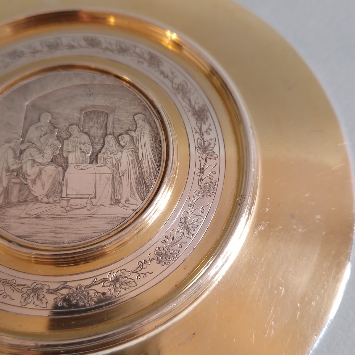 Paten For Chalice In Sterling Silver And Vermeil Demarquet Frères-photo-2