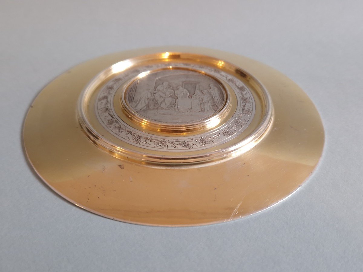 Paten For Chalice In Sterling Silver And Vermeil Demarquet Frères-photo-4