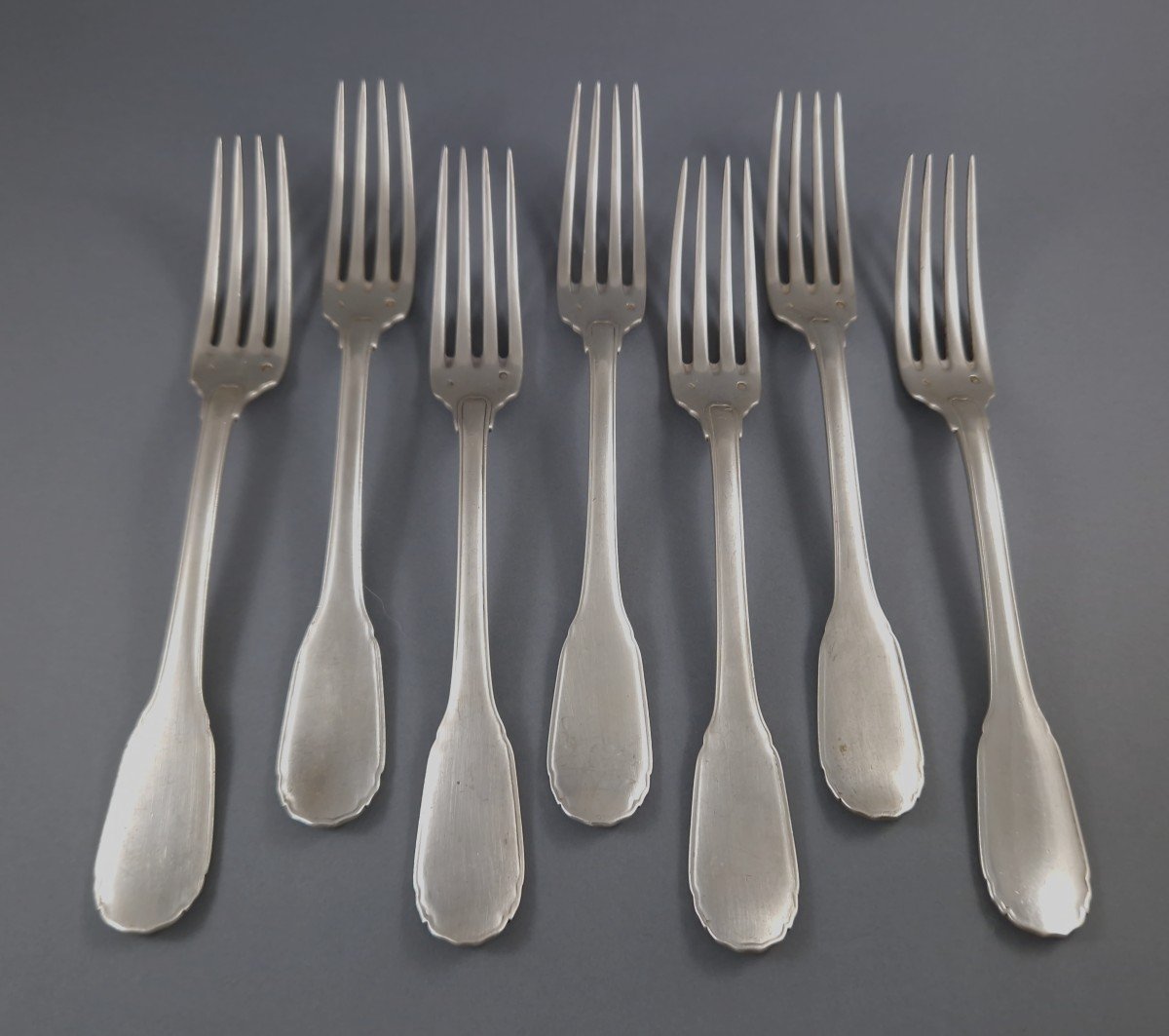 7 Puiforcat Forks In Sterling Silver