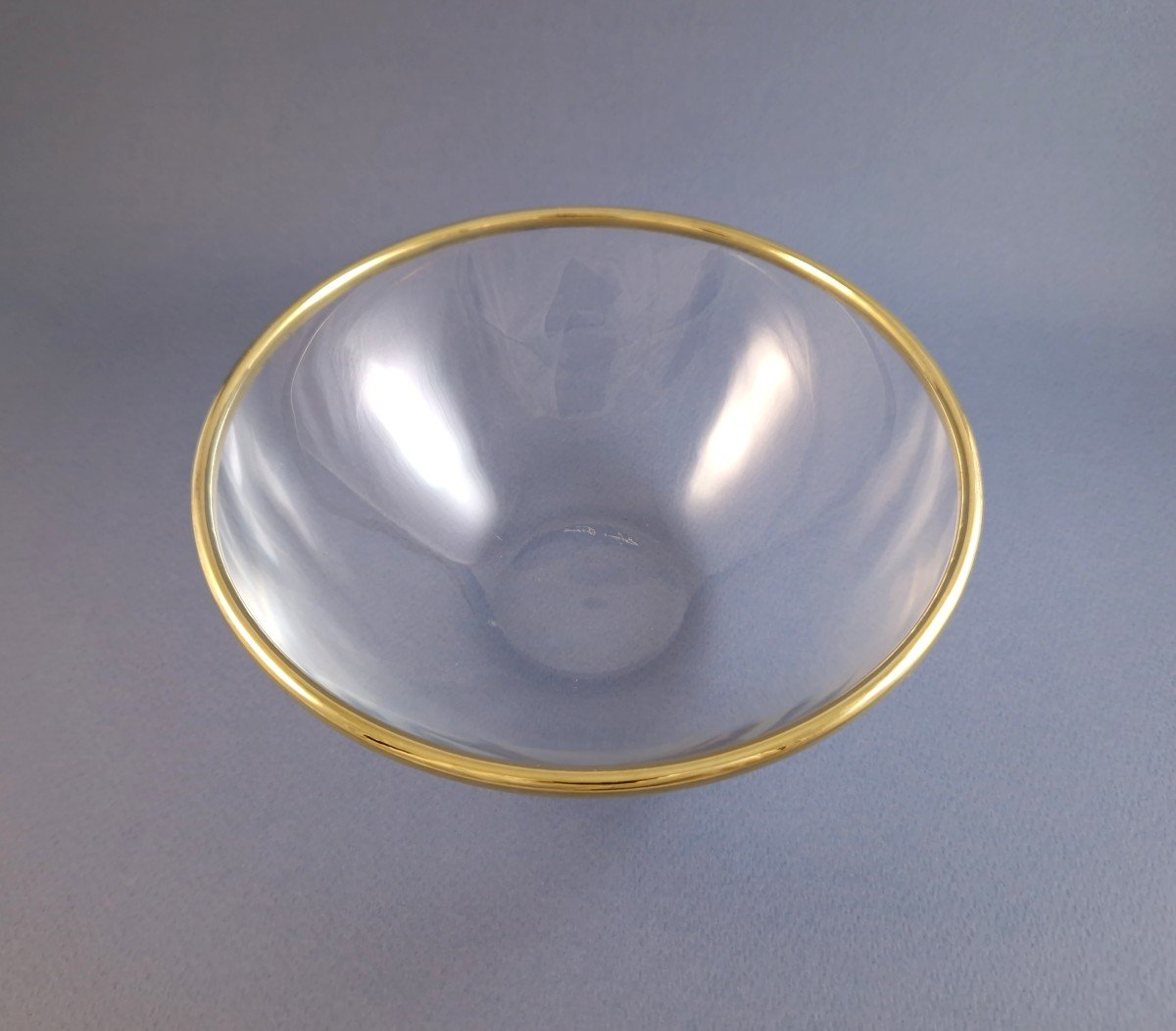 Lalique France And Puiforcat - Glass And Vermeil Bowl Sterling Silver-photo-2