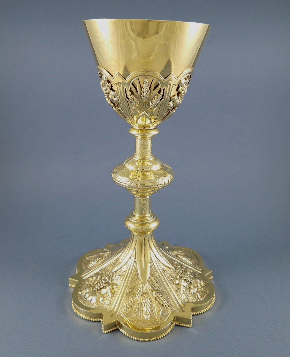 19th Chalice In Sterling Silver Gilt-photo-3