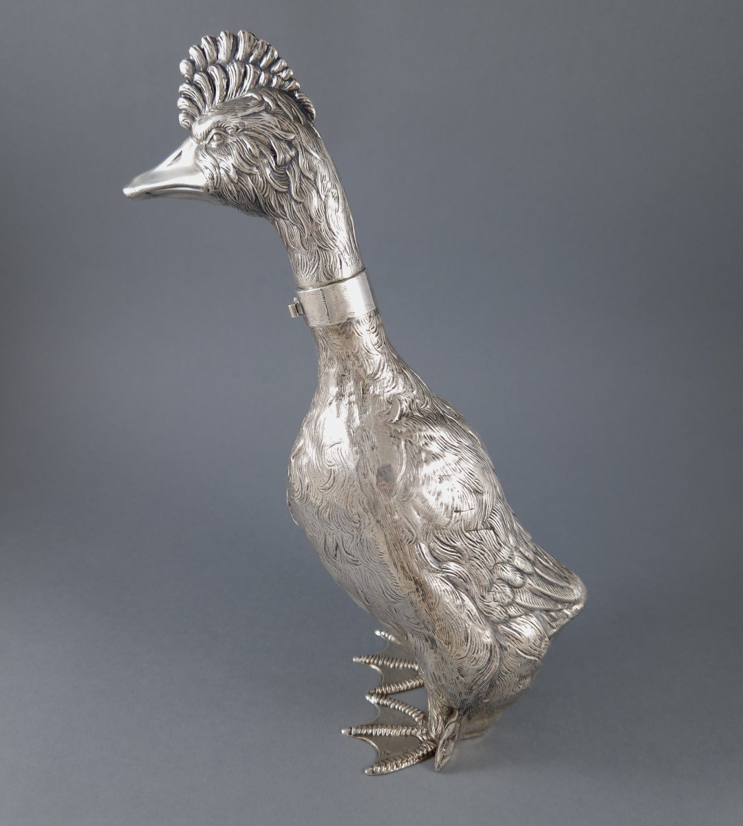 Duck Bottle In Sterling Silver-photo-4
