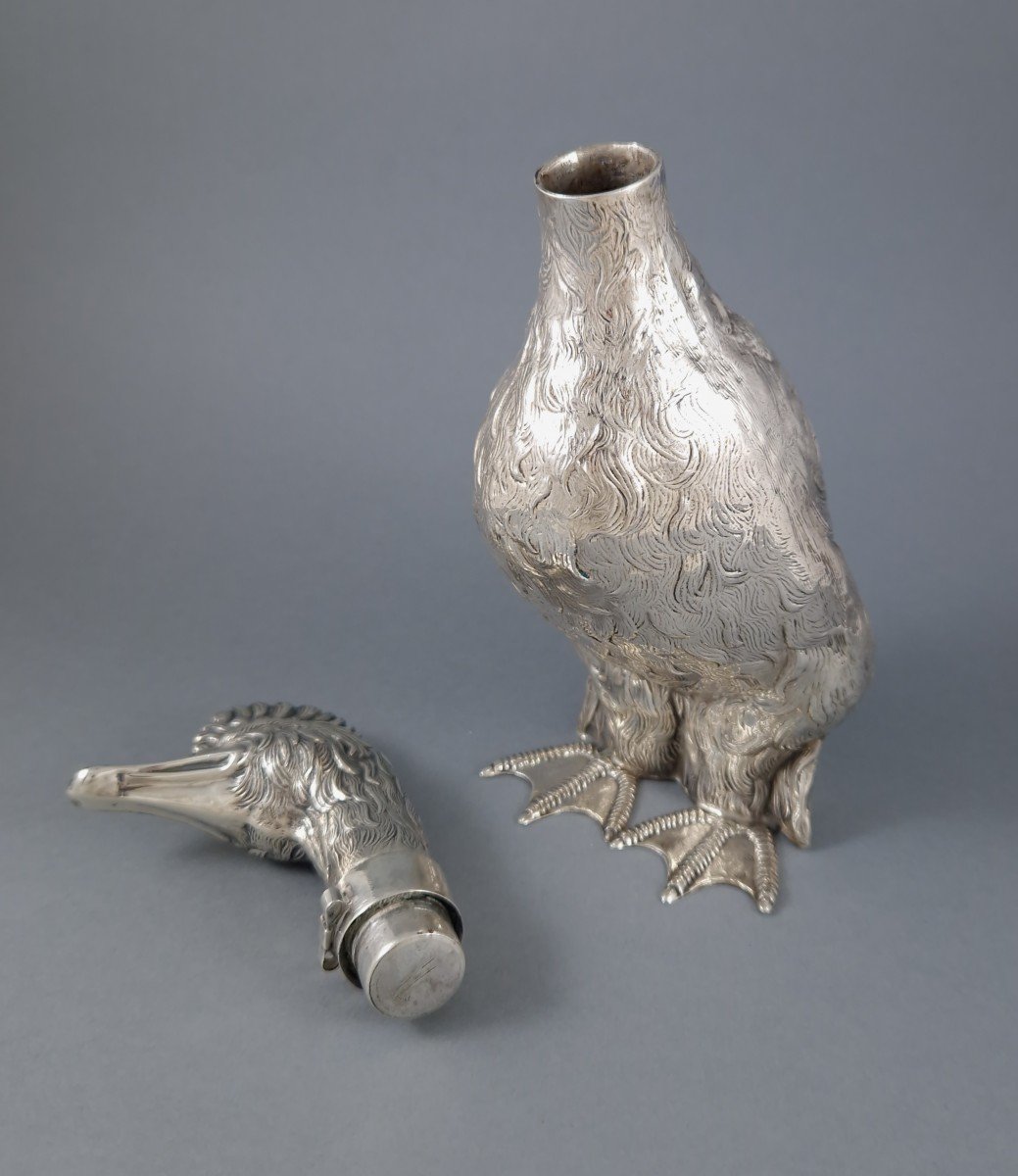 Duck Bottle In Sterling Silver-photo-7
