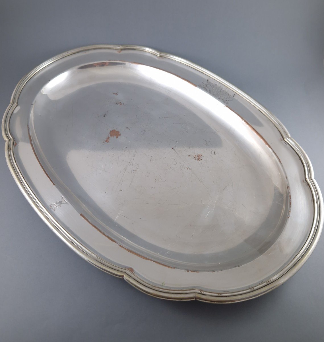 18th Silver Plated Metal Dish