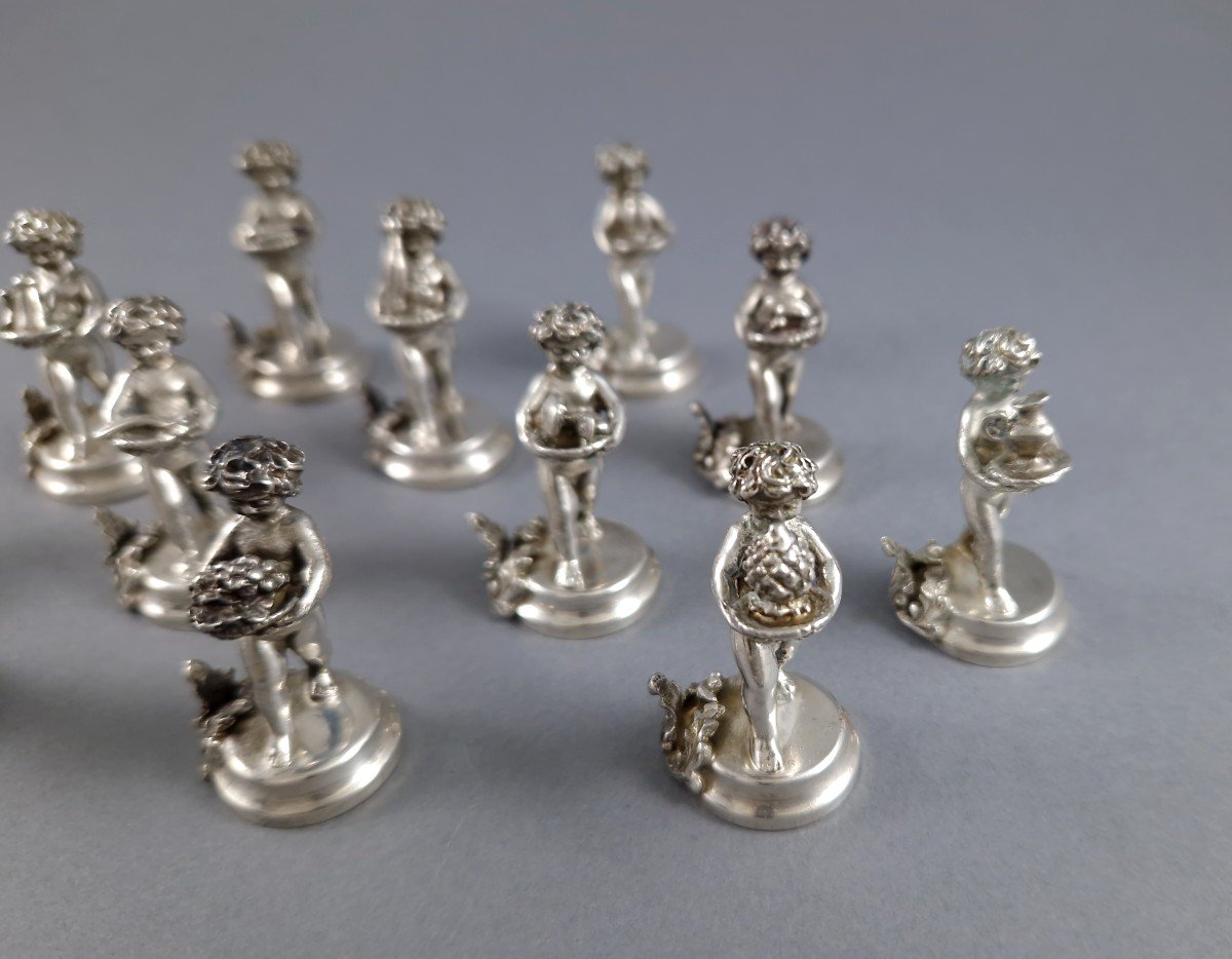 12 Sterling Silver Place Card Holders -photo-3