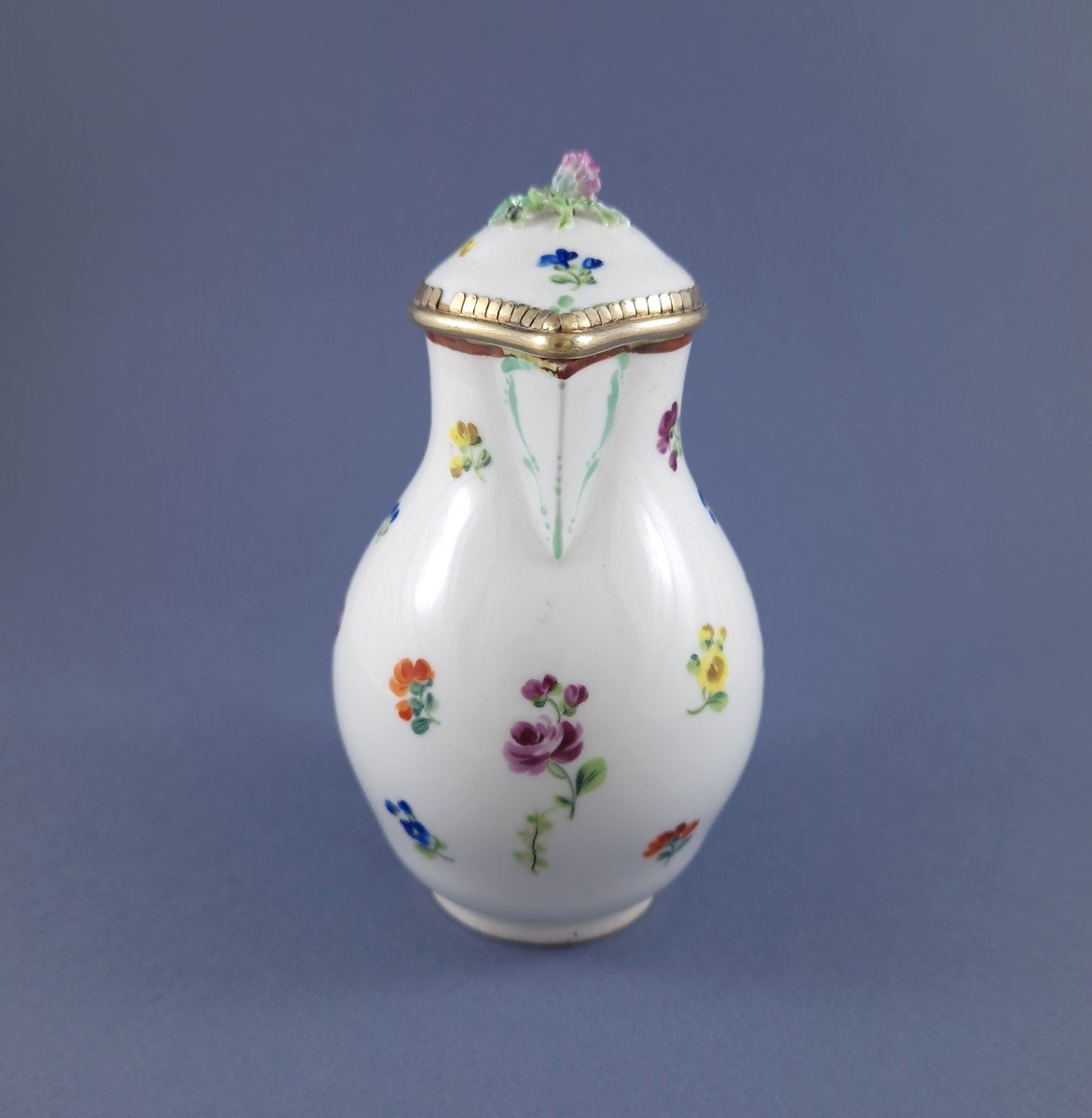 Verseuse en porcelaine de Vienne et argent massif-photo-3