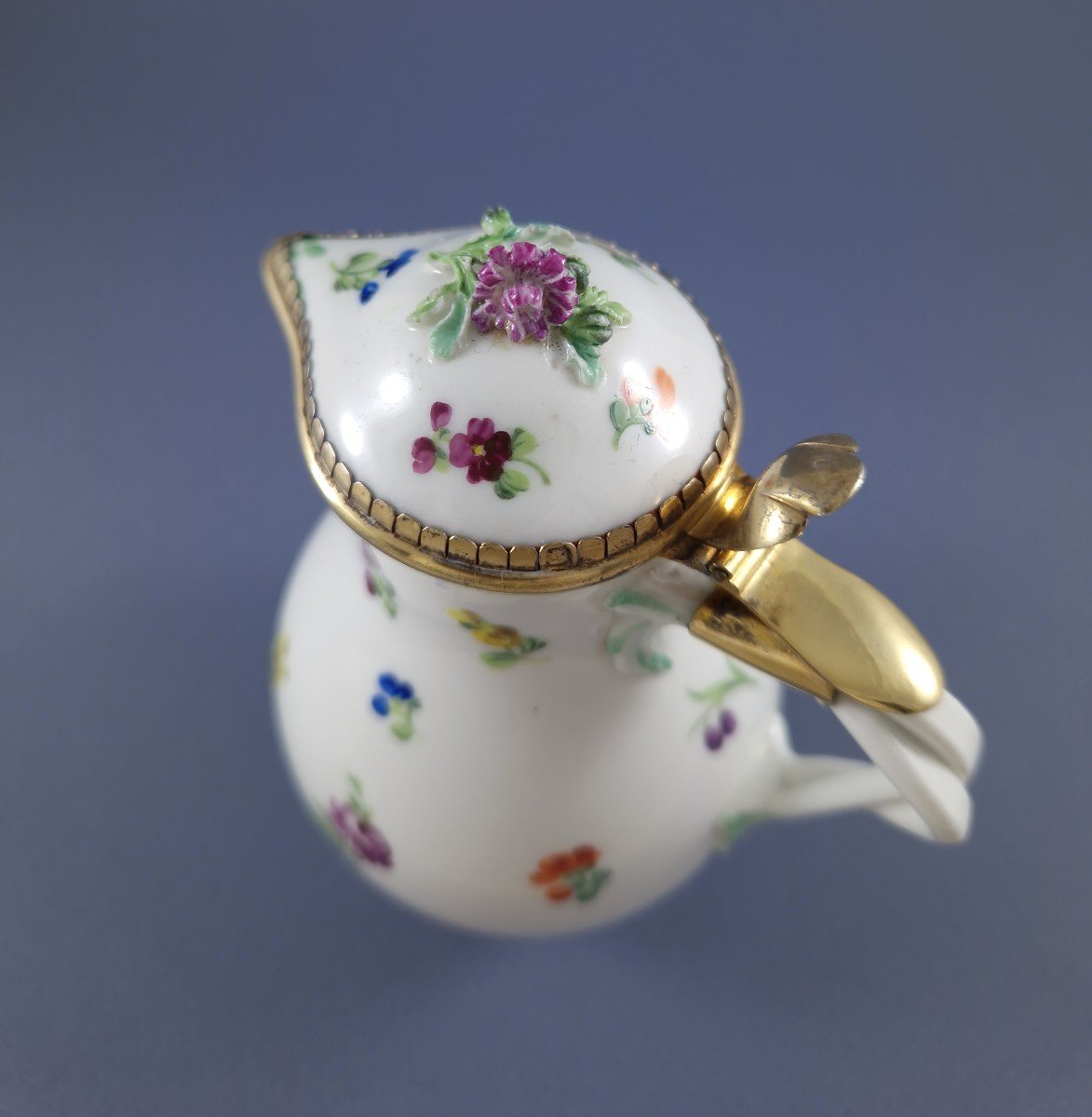 Verseuse en porcelaine de Vienne et argent massif-photo-2
