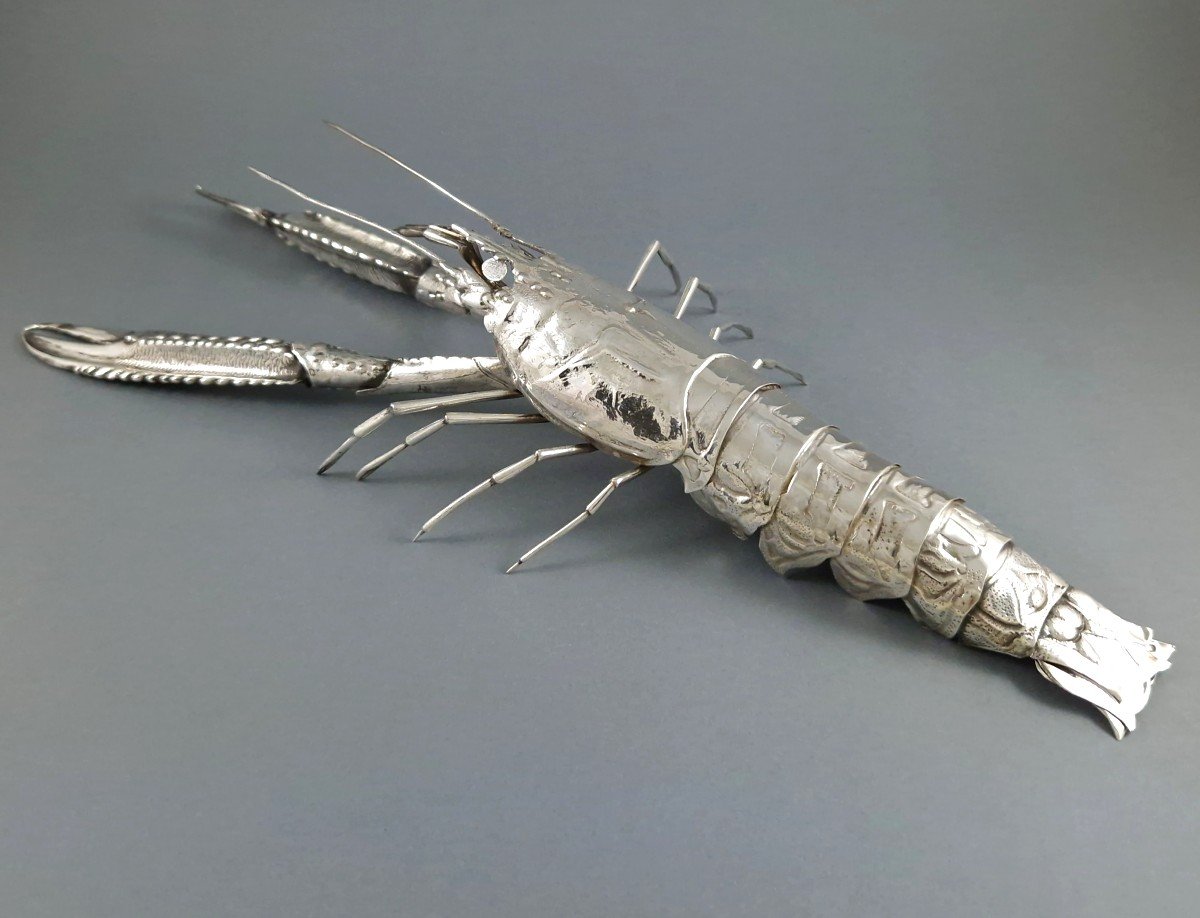 Articulated Lobster In Sterling Silver-photo-3
