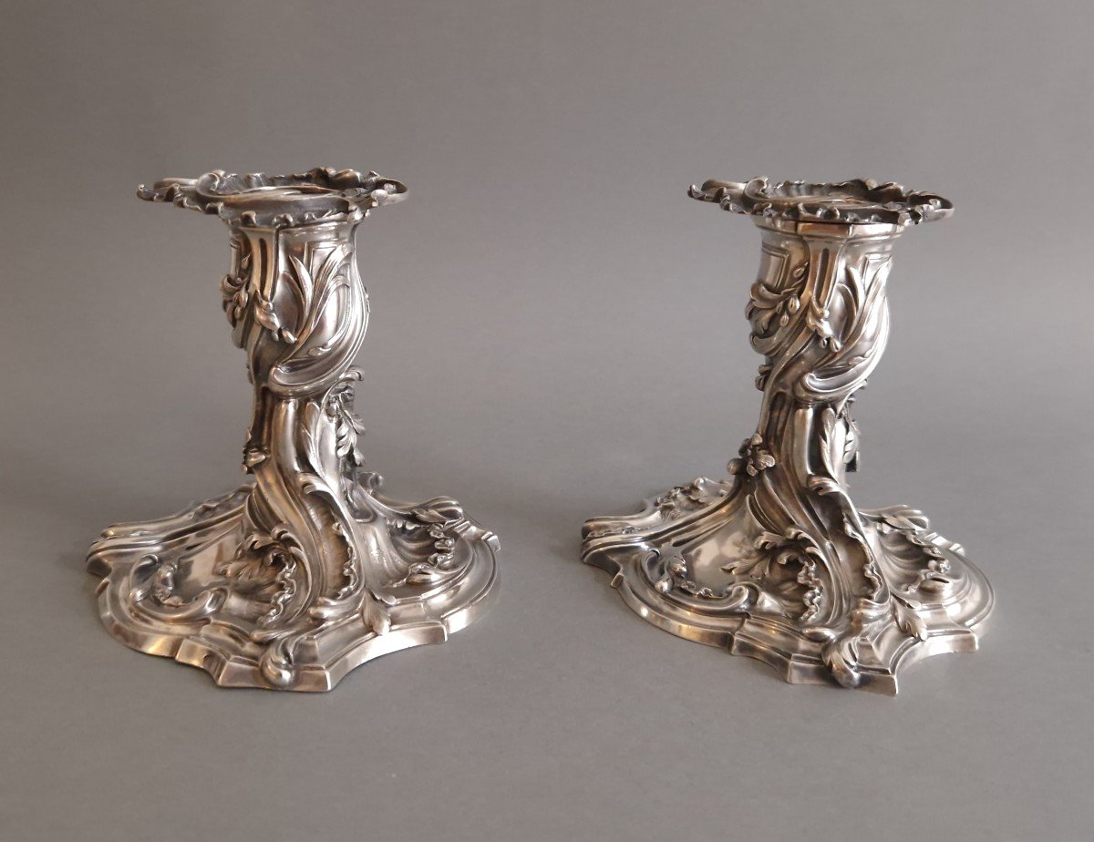 Tétard - Pair Of Sterling Silver Candlesticks-photo-6