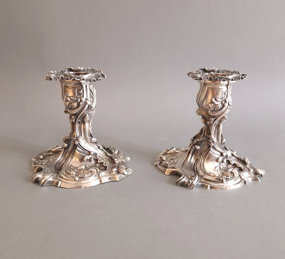 Tétard - Pair Of Sterling Silver Candlesticks