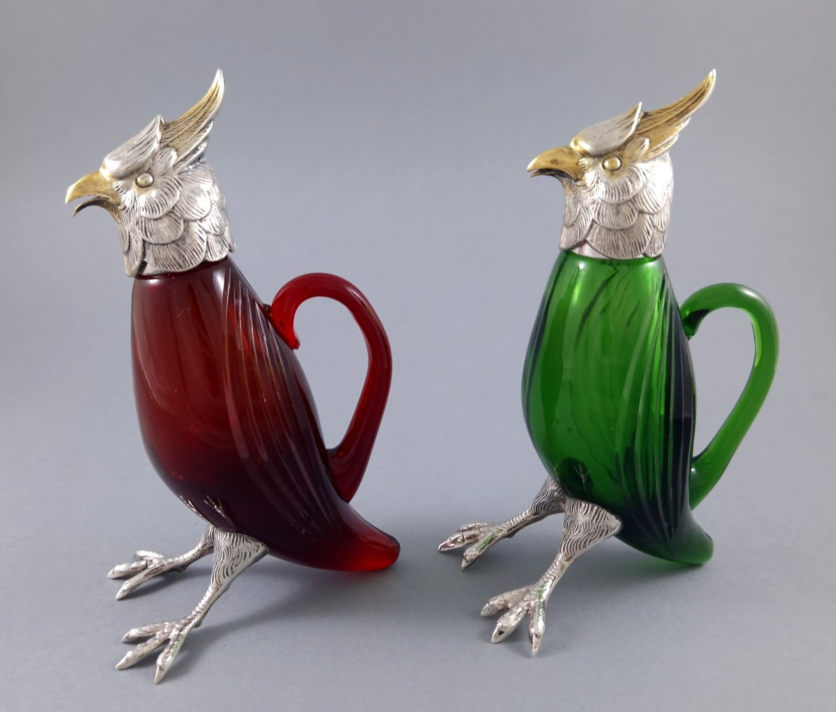 2 Verseuses en verre et argent massif-photo-3