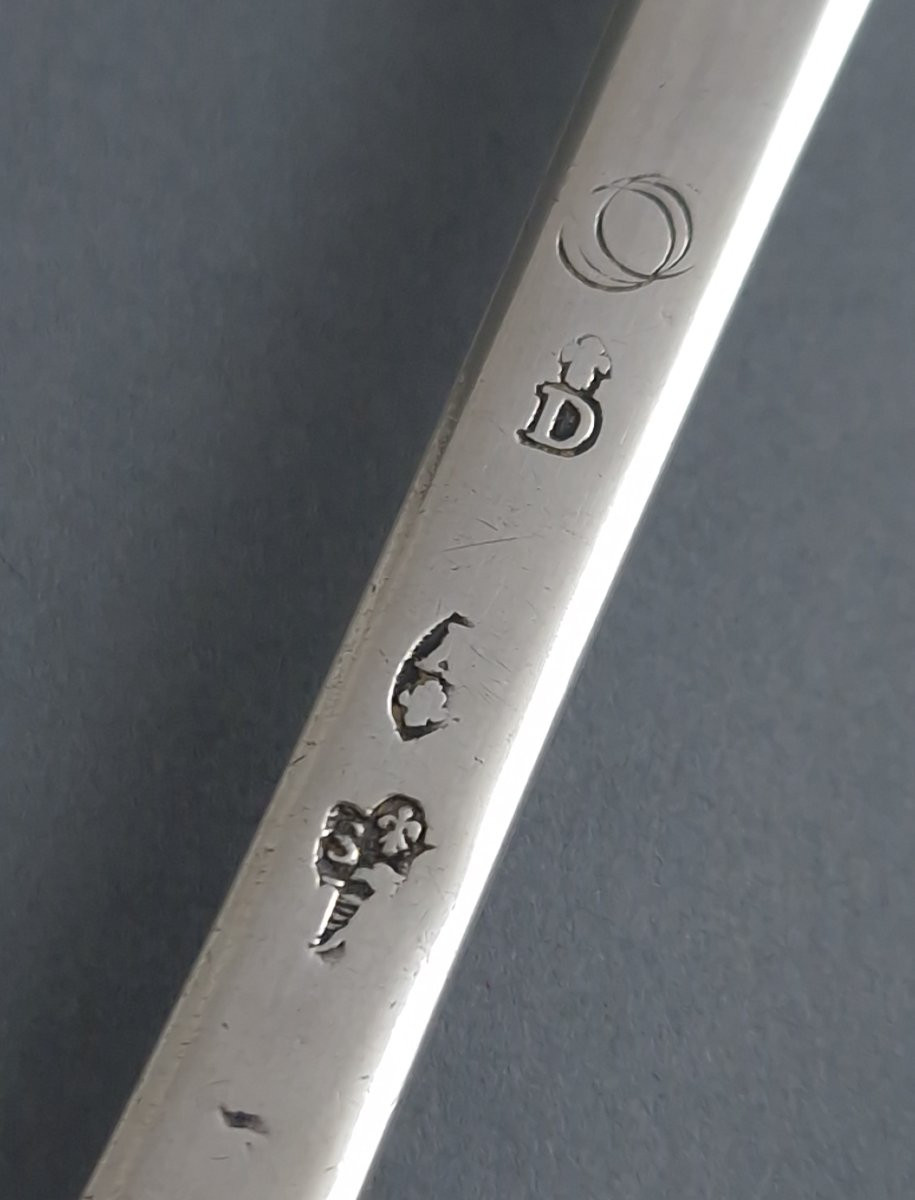 Besançon - 18th Century Solid Silver Sugar Spoon -photo-1