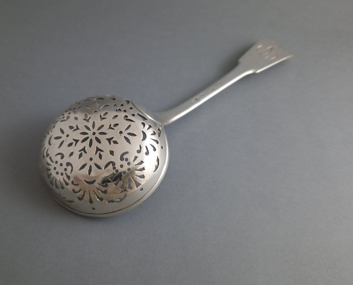 Besançon - 18th Century Solid Silver Sugar Spoon -photo-5