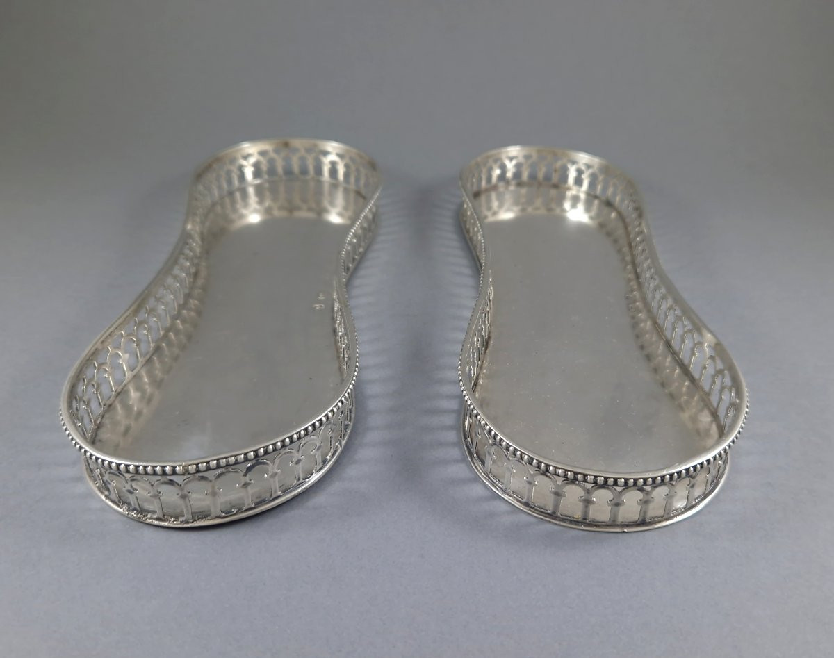 Augsbourg - Paire de plateaux en argent massif du 18ème siècle-photo-4