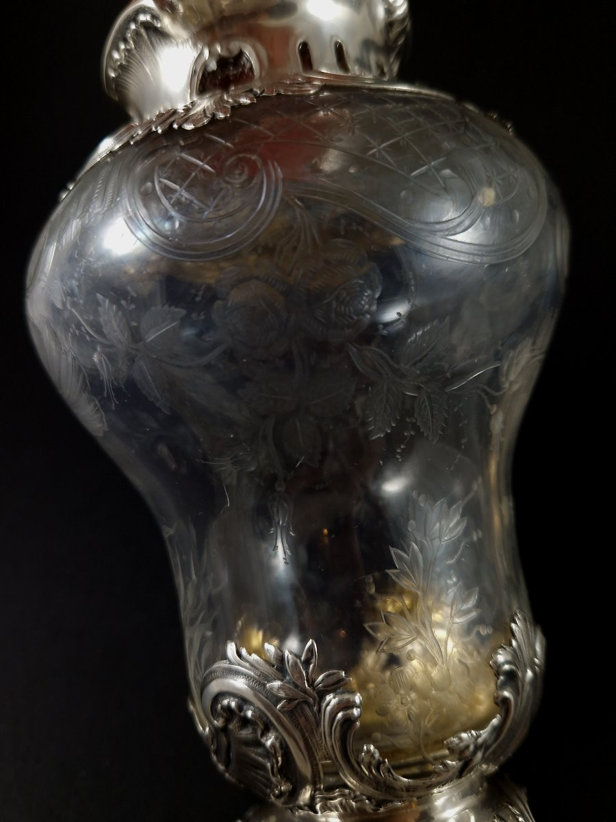 Bointaburet - Paire de vases en cristal et argent massif-photo-6