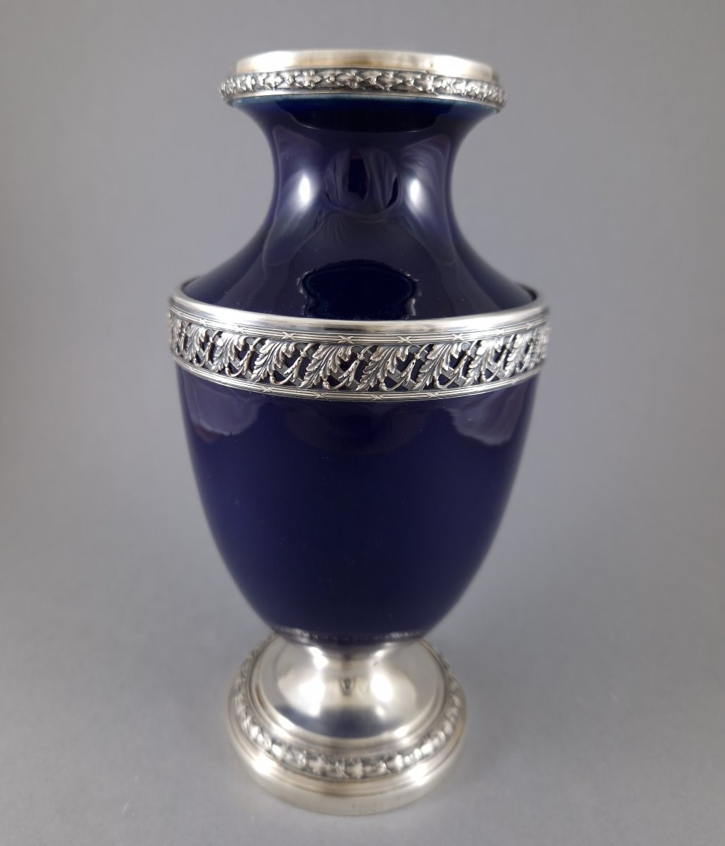 Vase en porcelaine et argent massif-photo-2