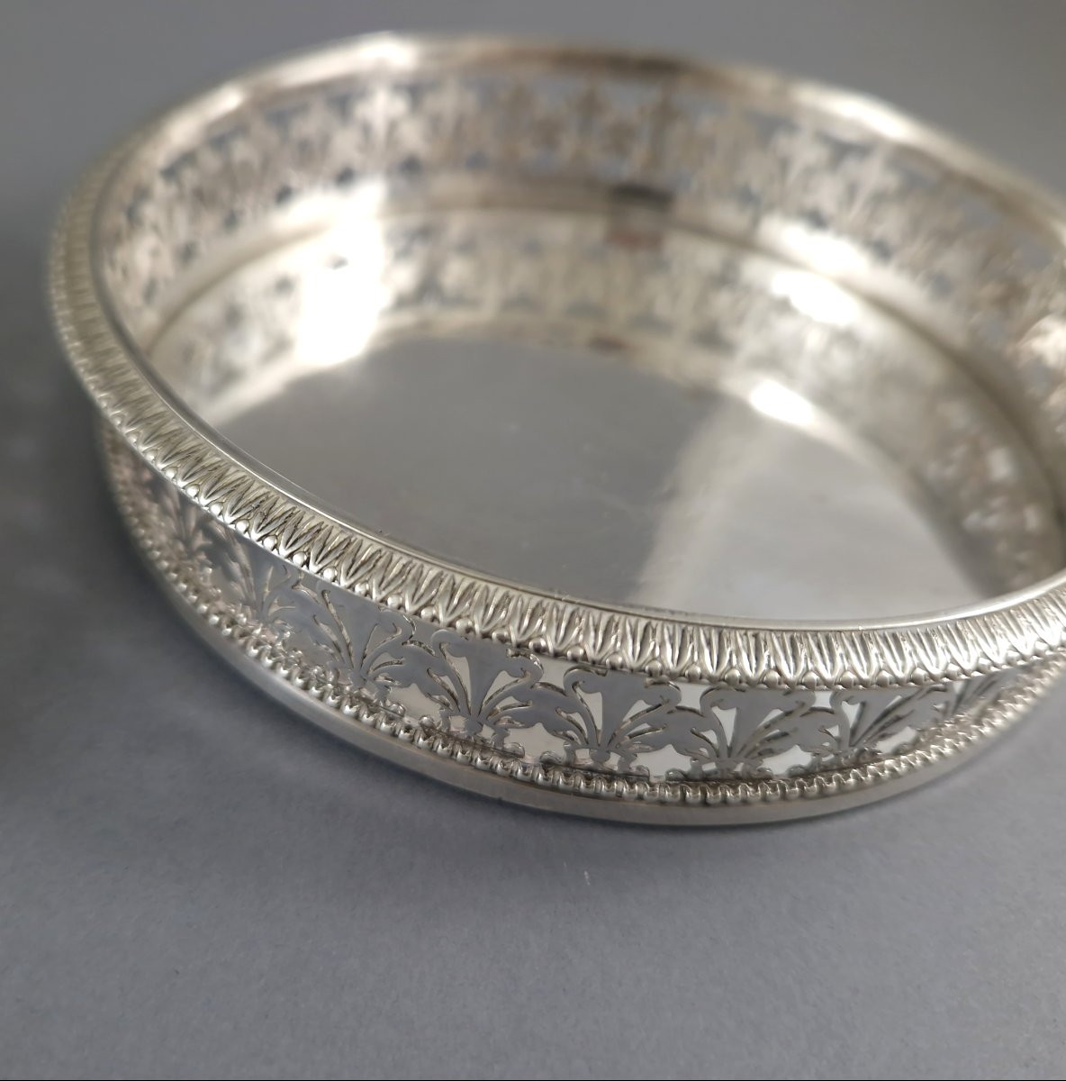 Set Of Four Sterling Silver Bottle Coasters -photo-2