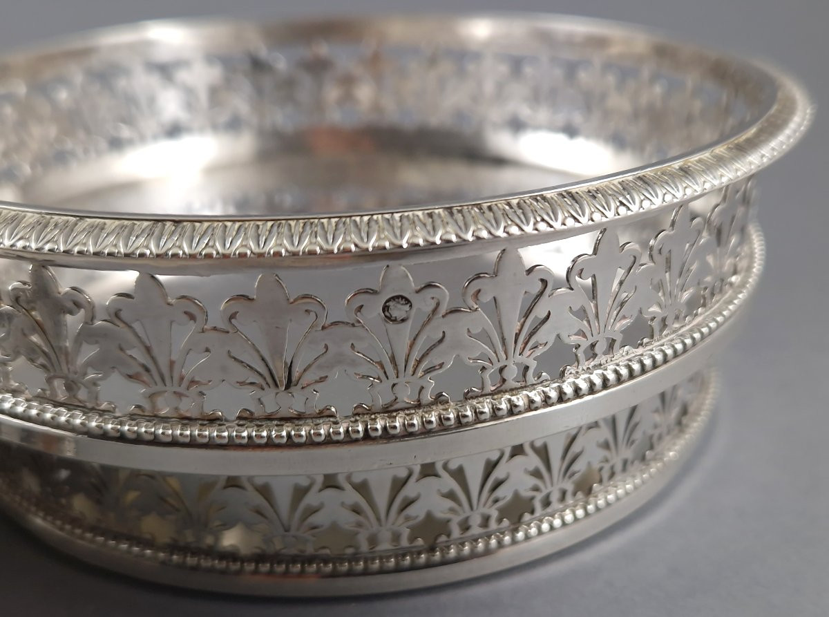 Set Of Four Sterling Silver Bottle Coasters -photo-5