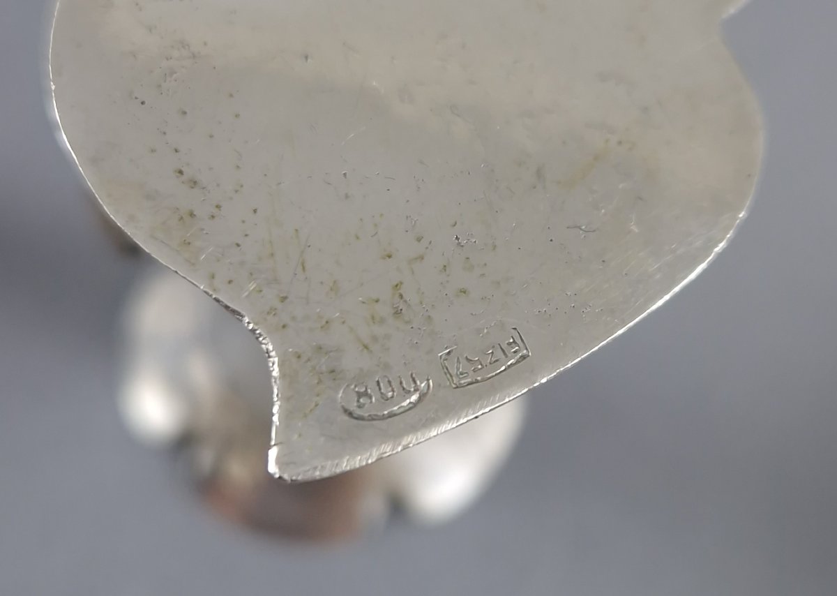 12 Solid Silver Flower Place-card Holders-photo-6