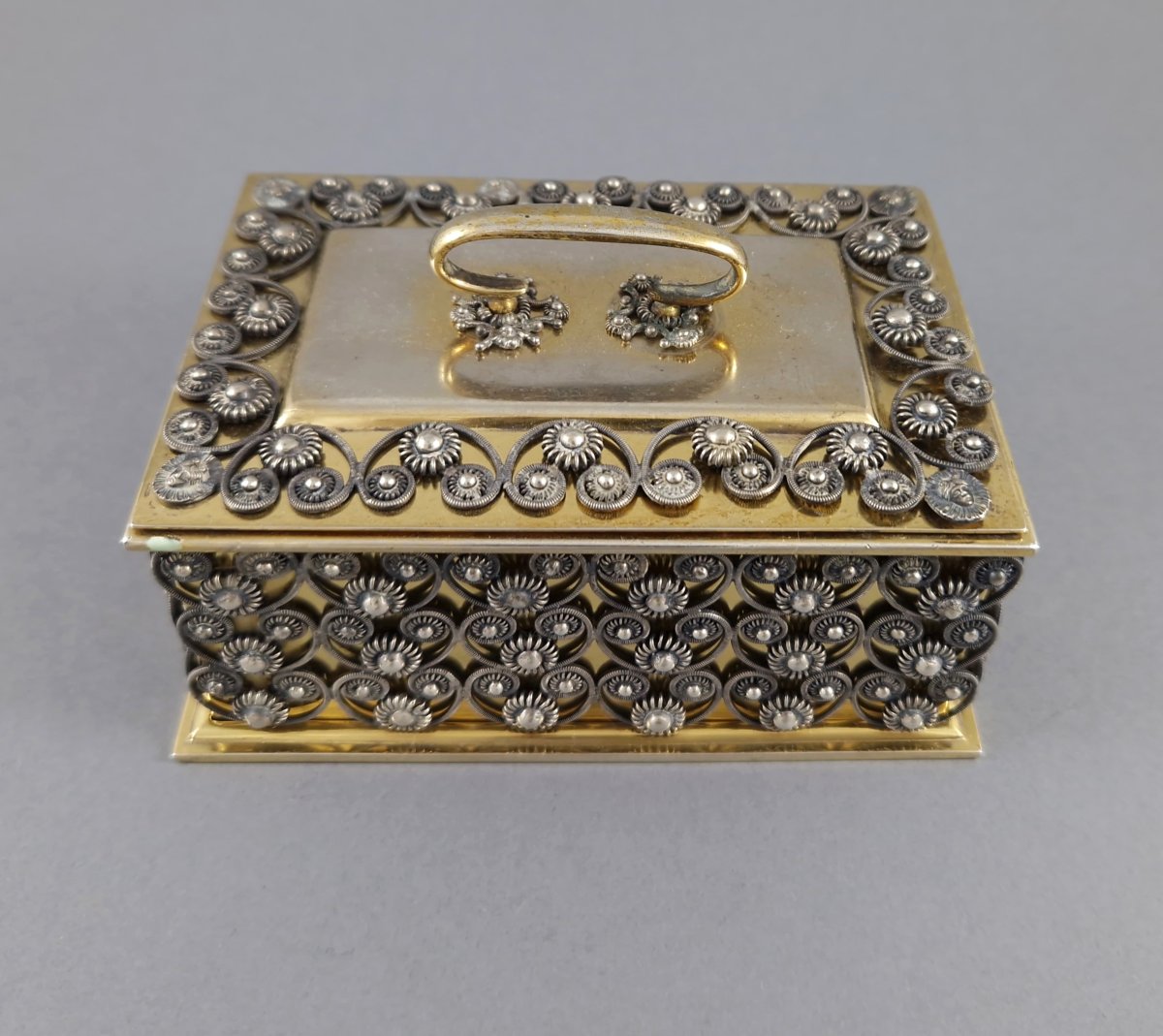 Vienna 1821 - Sterling Silver, Vermeil And Filigree Box-photo-2