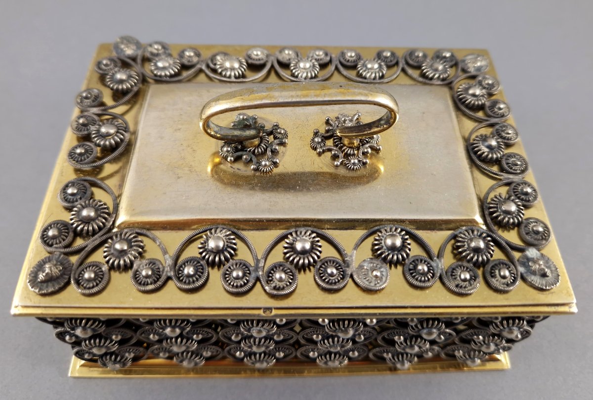 Vienna 1821 - Sterling Silver, Vermeil And Filigree Box-photo-2