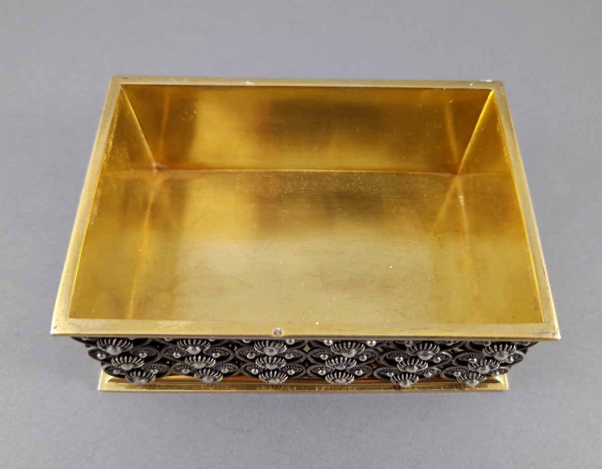 Vienna 1821 - Sterling Silver, Vermeil And Filigree Box-photo-3