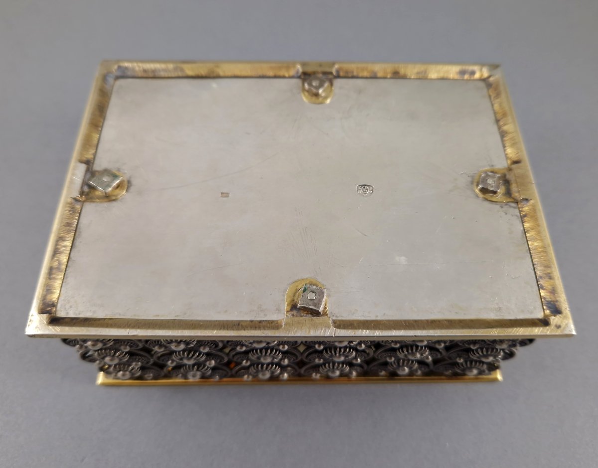 Vienna 1821 - Sterling Silver, Vermeil And Filigree Box-photo-4