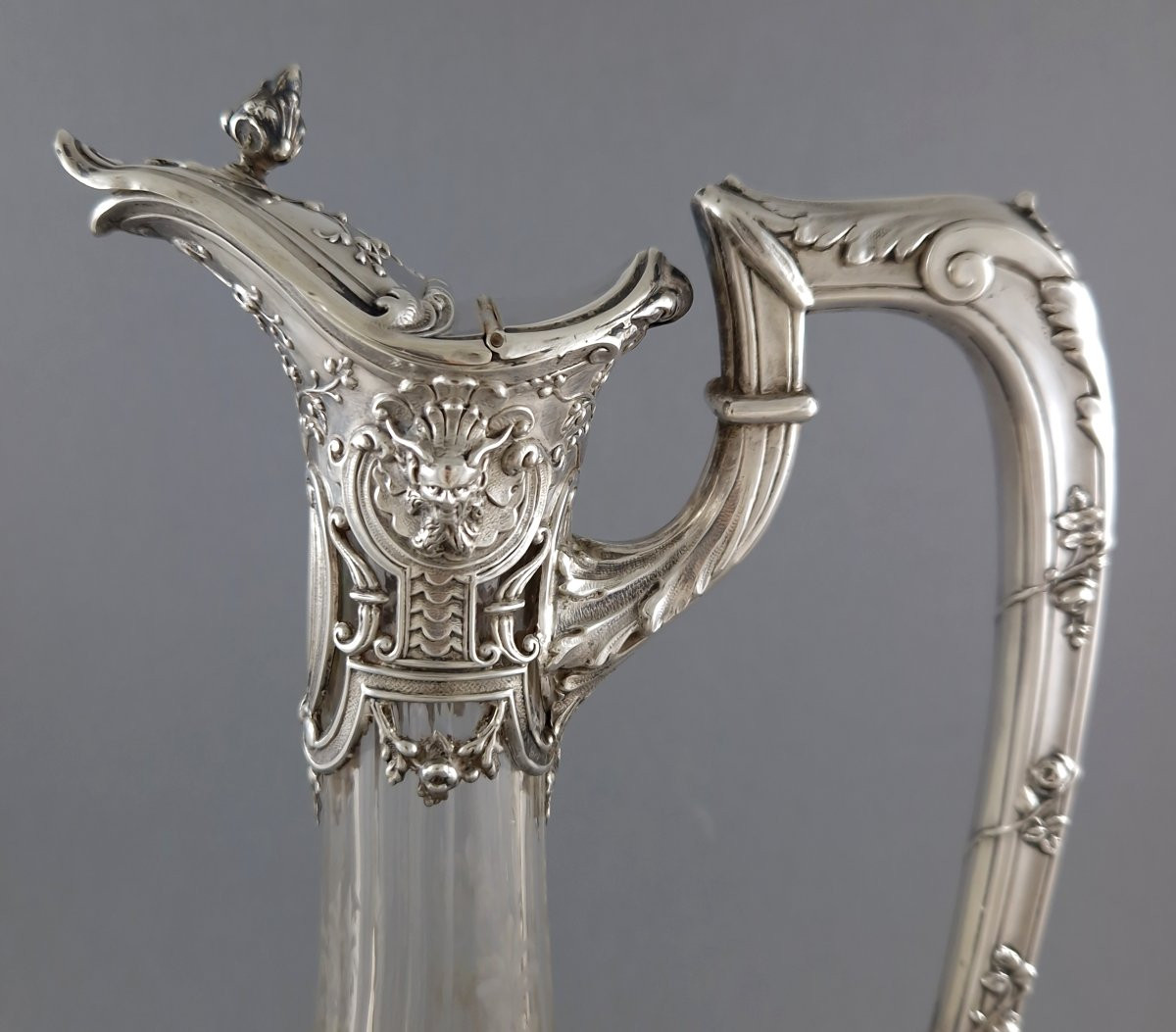 Ewer In Crystal And Sterling Silver-photo-2
