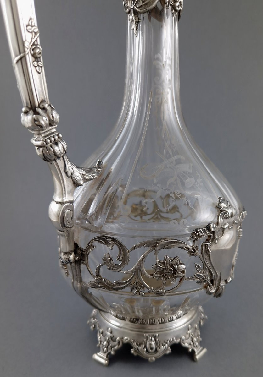 Ewer In Crystal And Sterling Silver-photo-4