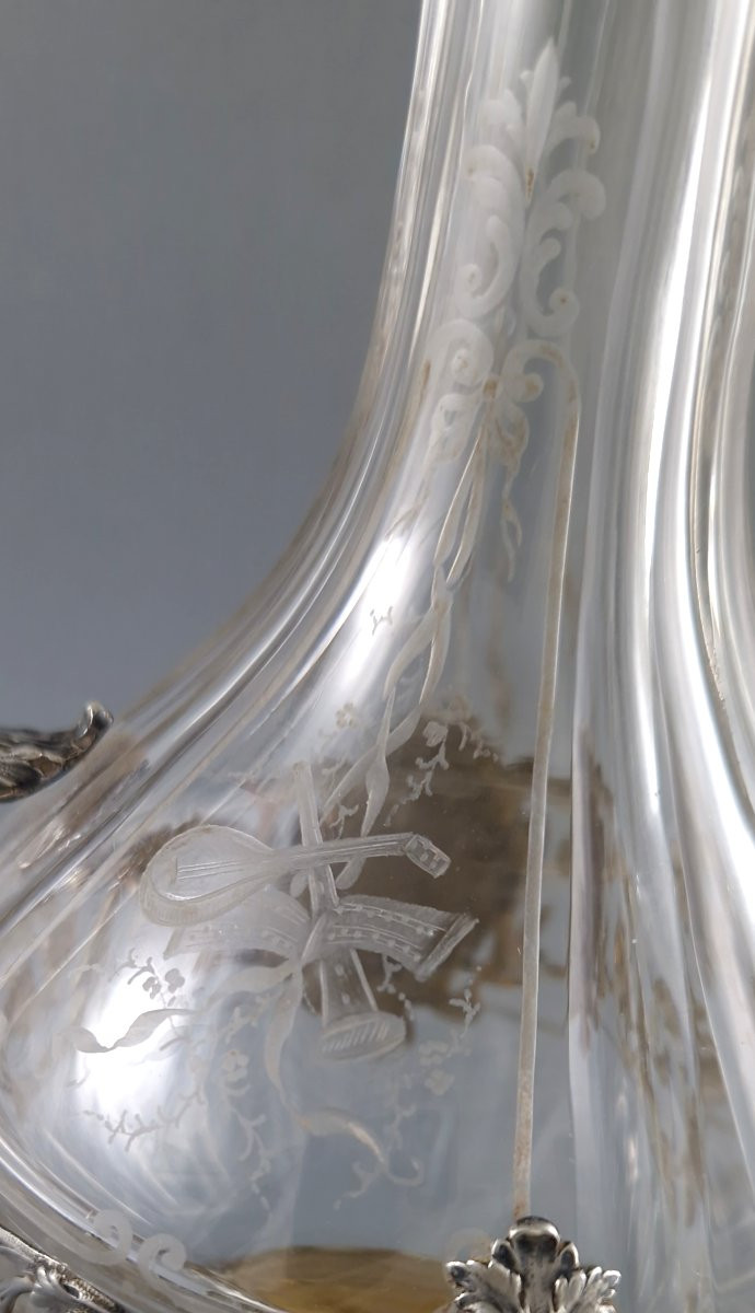 Ewer In Crystal And Sterling Silver-photo-8