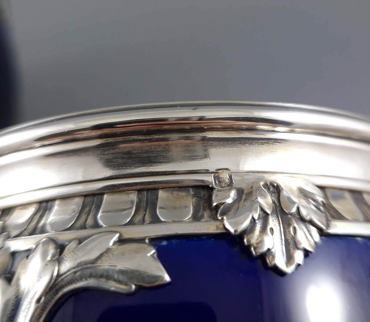 Porcelain And Sterling Silver Pair Of Vases-photo-5