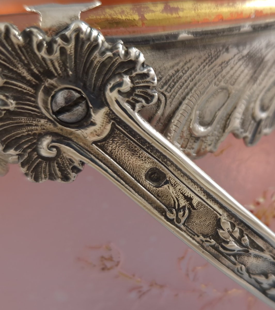 Daum Nancy - Art Nouveau Glass And Sterling Silver Ice Bucket-photo-5