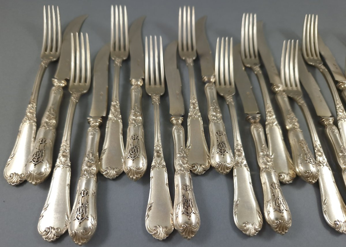Louis Wolfers - Solid Silver Dessert Cutlery-photo-2