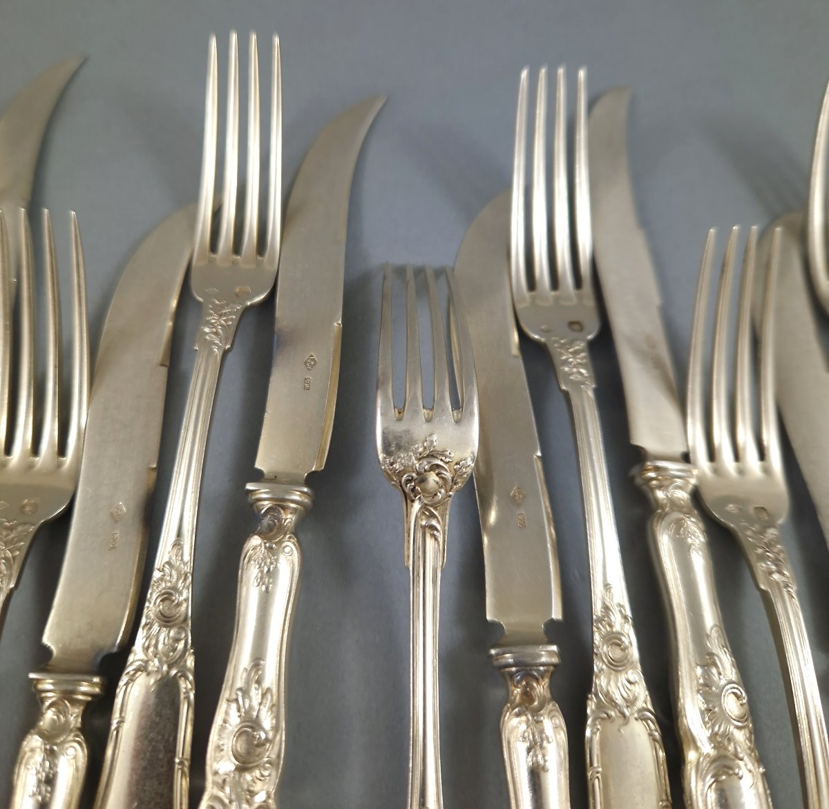 Louis Wolfers - Solid Silver Dessert Cutlery-photo-2