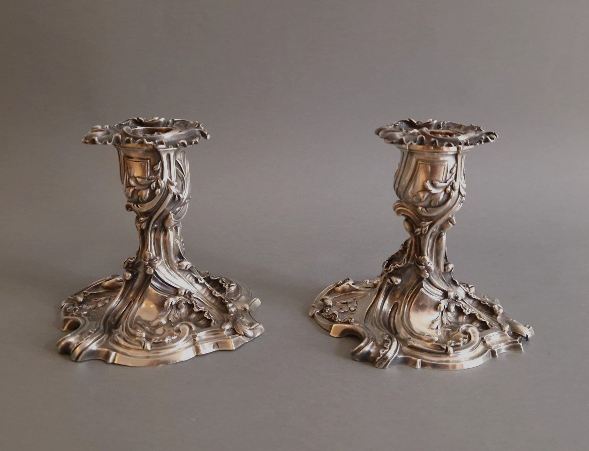 Tétards - Pair Of Sterling Silver Candlesticks-photo-2