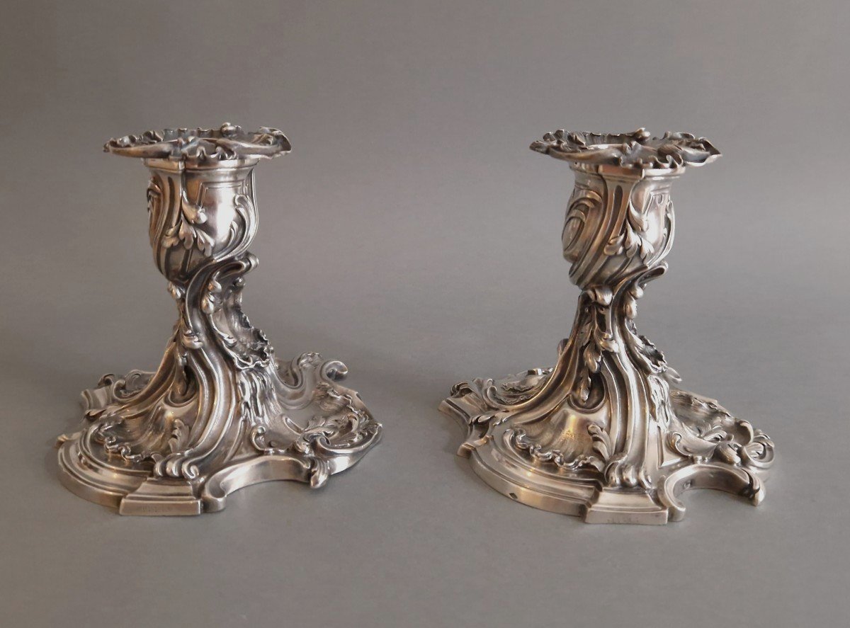 Tétards - Pair Of Sterling Silver Candlesticks-photo-6