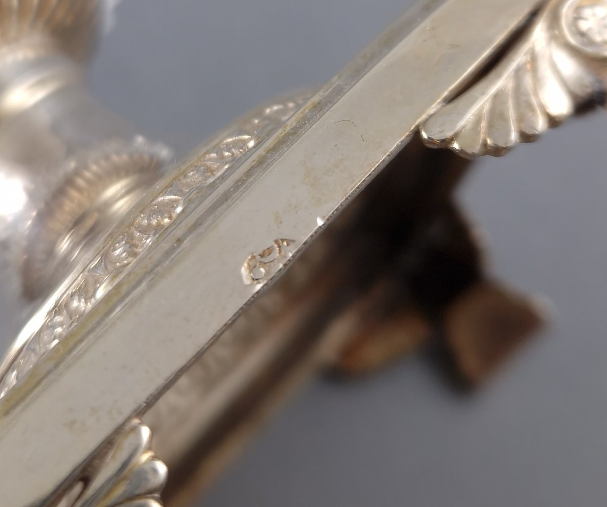 Pair Of Crystal And Sterling Silver Salt Cellars-photo-4