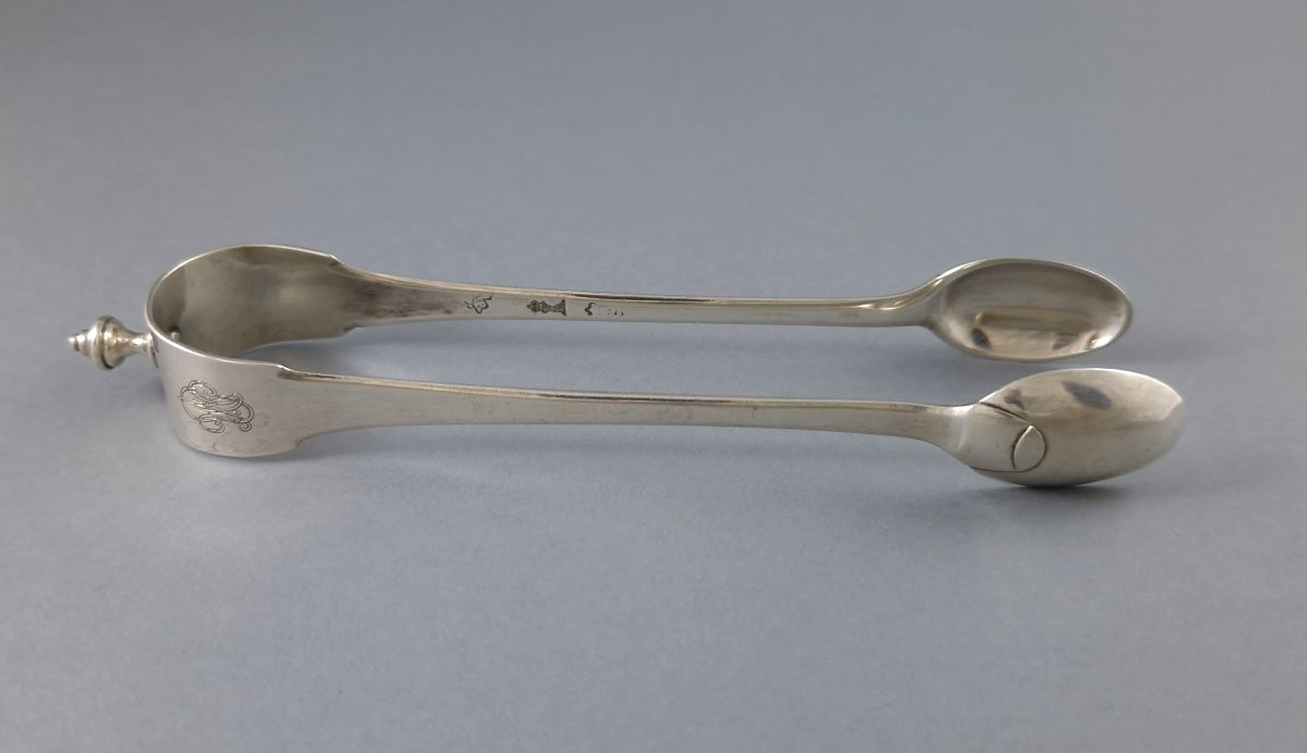 Bordeaux - 18th Century Sterling Silver Sugar Tongs-photo-1