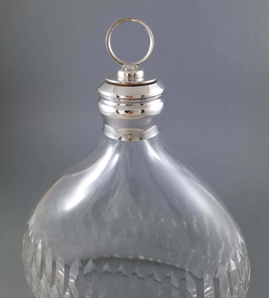 Carafe en verre et argent massif -photo-3