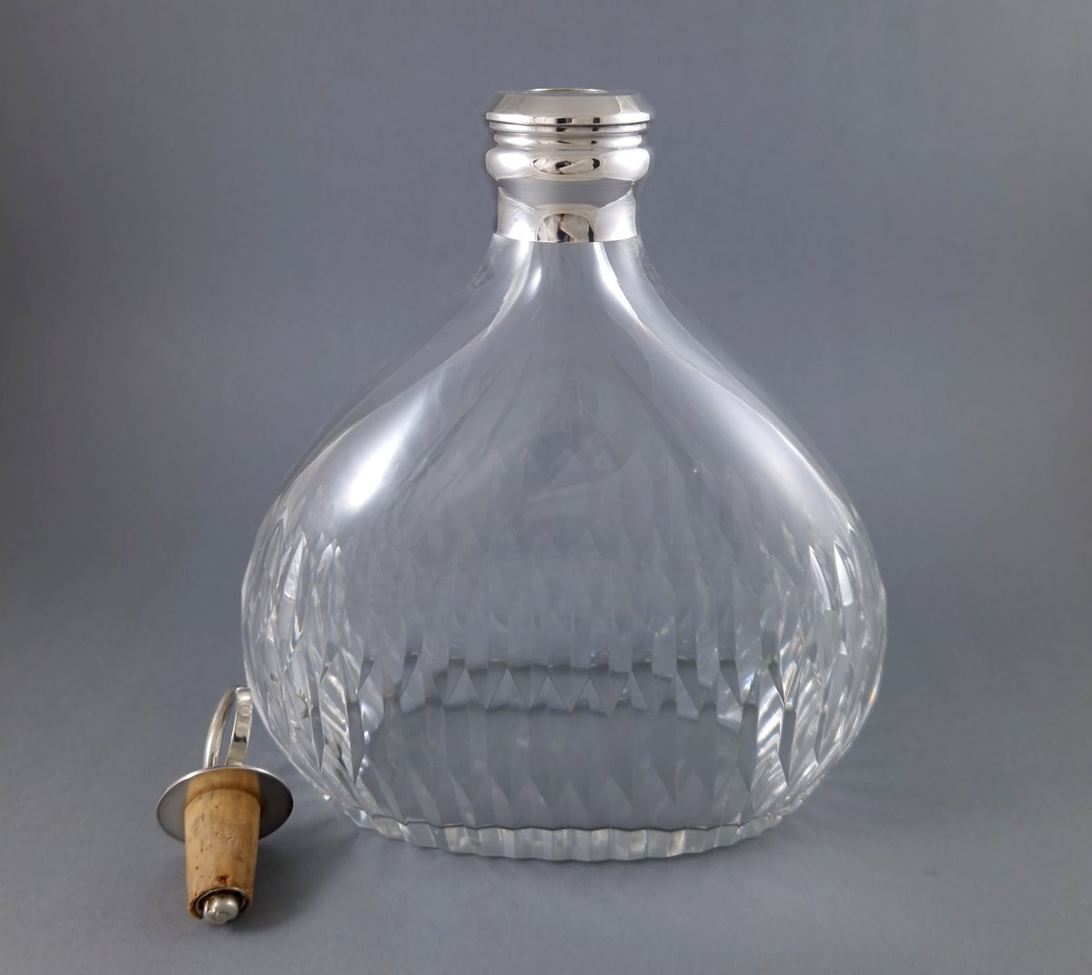 Carafe en verre et argent massif -photo-6